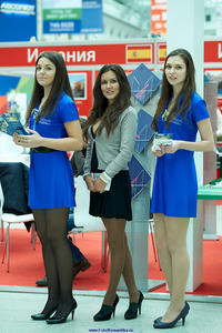 Russian hostesses in pantyhose